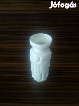 Zsolnay fehér porcelán díszváza, karácsony, ajándék