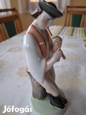 Zsolnay furulyázó juhász porcelán eladó