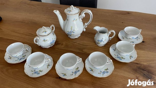 Zsolnay kék barackvirág mintájú teáskészlet, 6 főre, 69.000 Ft