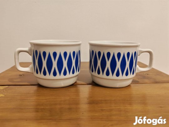 Zsolnay kék mintás porcelán bögrék