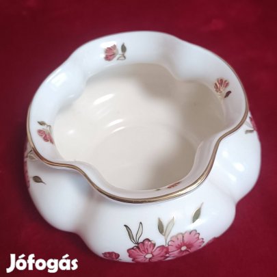 Zsolnay kézzel festett "gerezdes" kaspó (2000) Hibátlan, 13x7,5 cm