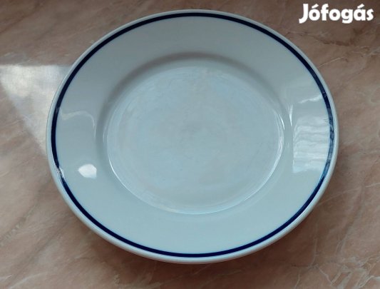 Zsolnay lapostányér kék csíkos