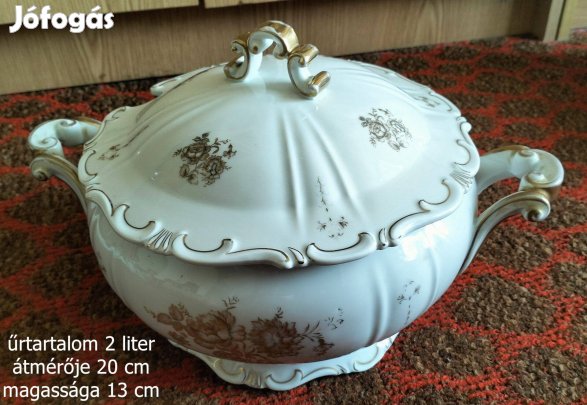 Zsolnay leveses tál fedővel