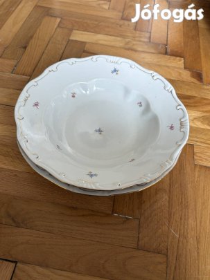 Zsolnay mélytányér virágmintával - 2db