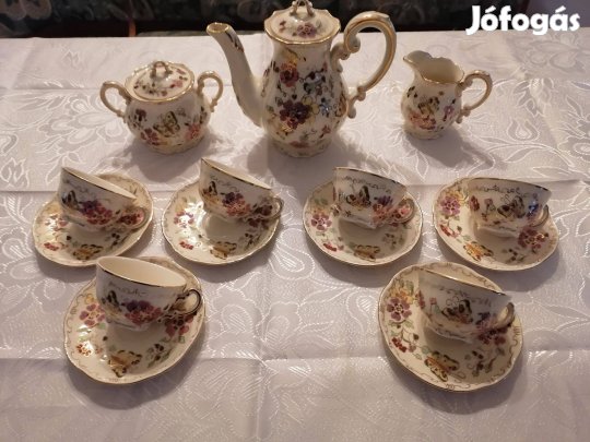 Zsolnay pillangós kávéskészlet