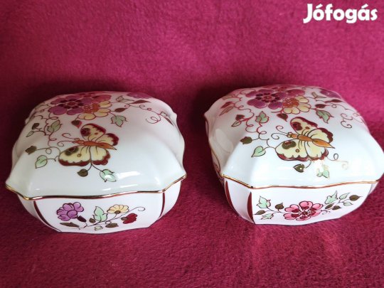 Zsolnay pillangós nagy bonbonier, doboz