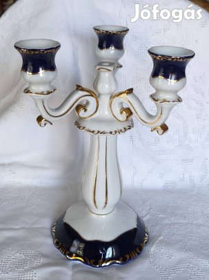 Zsolnay pompadour 3 as gyertyatartó