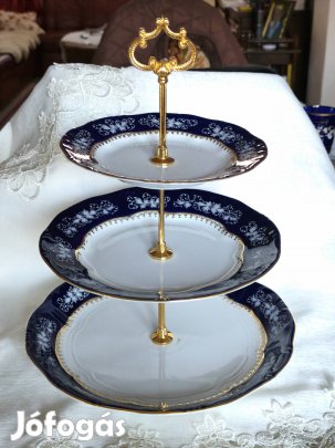 Zsolnay pompadour emeletes tál