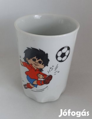 Zsolnay porcelán Focis Pohár Bögre Espana 82(piros pólós)!