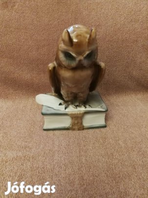 Zsolnay porcelán Könyvön ülő bagoly"Nagy méretű"!