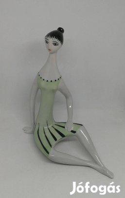 Zsolnay porcelán Török János Art deco Női figura"Ritka"!