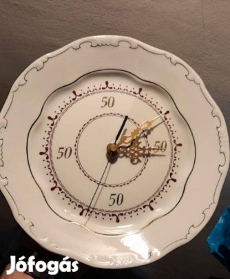 Zsolnay porcelán falióra ritkaság, 50-es jubileumi