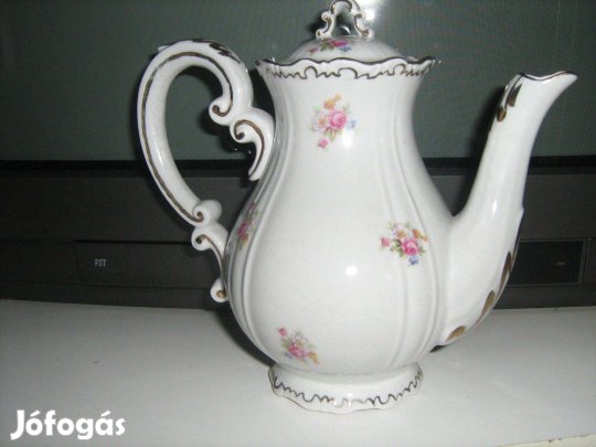 Zsolnay porcelán kávé kiöntő aranyozott virágminta cserélhető is