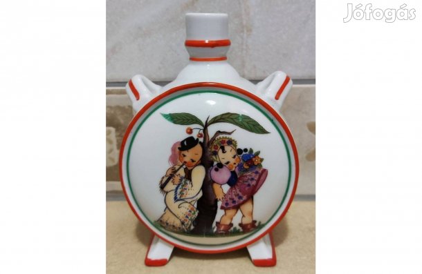 Zsolnay porcelán kulacs, butella
