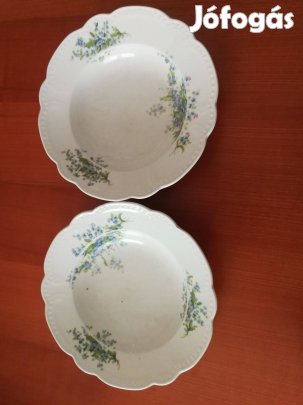 Zsolnay porcelán nefelejcs mintás fali mélytányérok "Antik"!