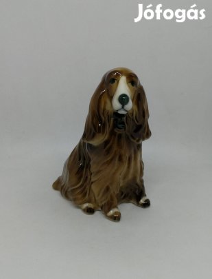 Zsolnay porcelán spániel kutya!