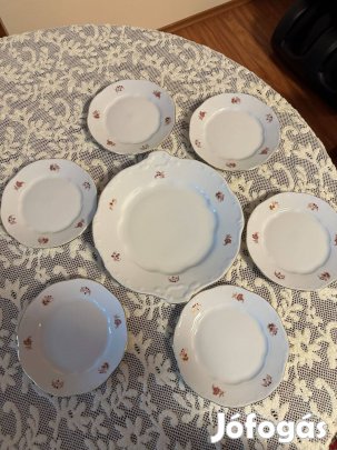 Zsolnay porcelán süteményes készlet eladó
