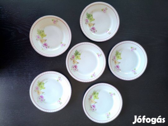 Zsolnay porcelán süteményes tányérkészlet (1941-1947) - 6db-os