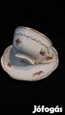 Zsolnay porcelán teáscsésze + alj