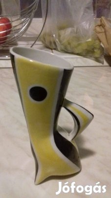 Zsolnay porcelán váza Török János terve 16cm csere is hibátlan