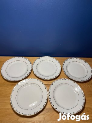 Zsolnay stafír 5 db süteményes tányér