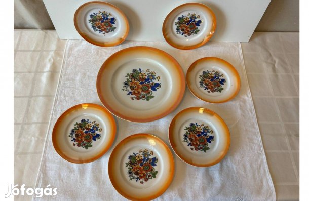 Zsolnay sütis készlet matricás mintával