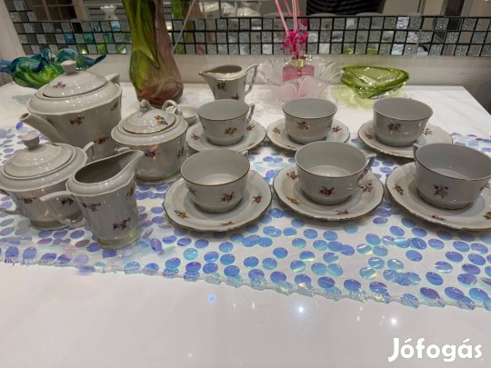 Zsolnay virág mintás 9+3 db