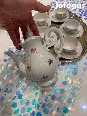 Zsolnay virágmintás kávés/teás készlet