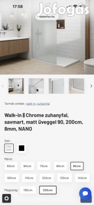Zuhanyfal Chrome