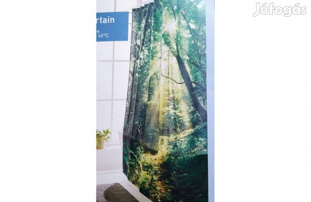 Zuhanyfüggöny 180x200 cm mosható pes vászon méhsej vagy őserdő mintás