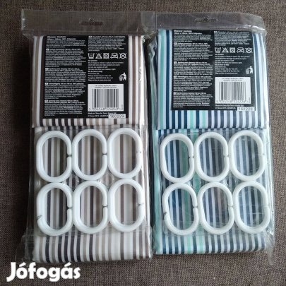 Zuhanyfüggöny Egyszinű 150x200 vagy 180x180cm Drapp Vagy Kékes Csíkos