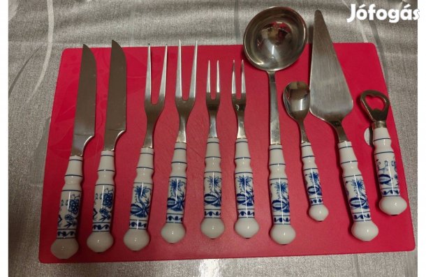 Zwiebelmuster (hagymamintás) porcelán nyelű tálalók