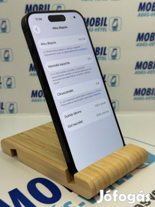 .029Apple iphone 15 Pro 256GB, 91% akkumulátor, 12 hónap garancia!