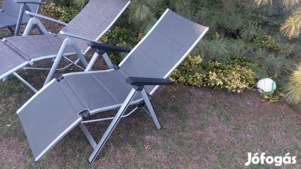 3 db állítható alu-textilén kerti relax szék napozószék