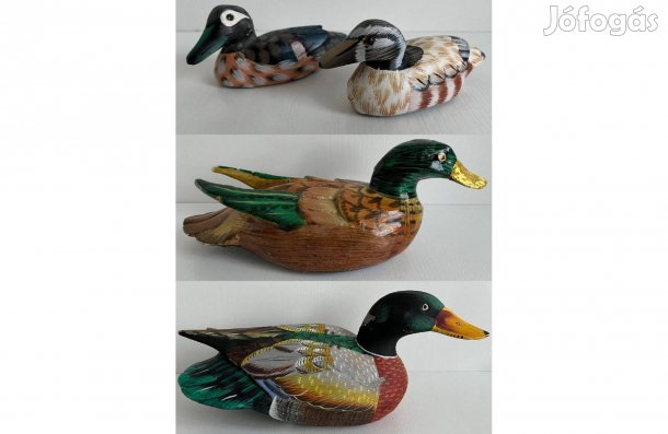 (4 db) fa vadkacsa kacsa dísztárgy dekoráció gyűjtemény