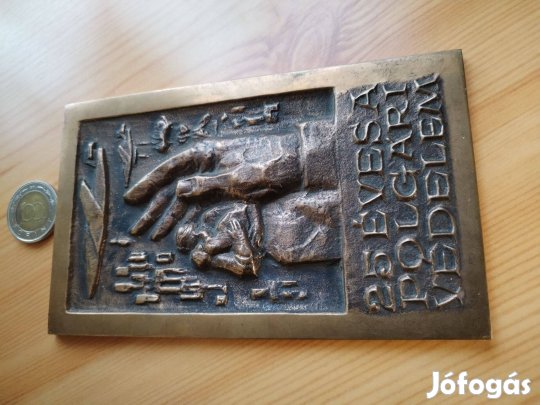 "A Polgári Védelem 25 éves" 1980-as plakett