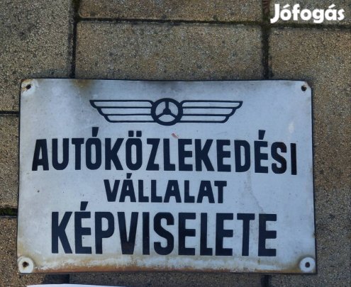 Autóközlekedési vállalat zománctábla.
