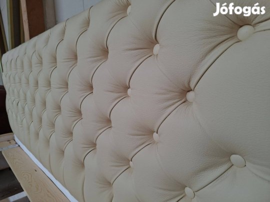 !Bezárunk!Fél Ár!!!Új Chesterfield tört fehér bőr Franciaágy 200eFt