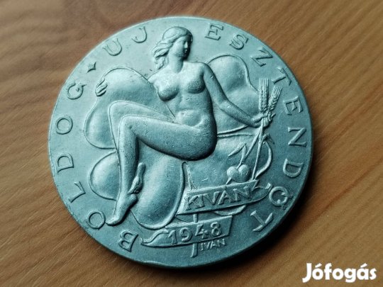 "Boldog Űj Esztendőt" 1948-as Magyar Pénzverő emlékérem ritk