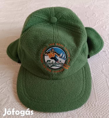 "Carlsberg" Zöld Fülvédős Polár Téli Sí Baseball Sapka