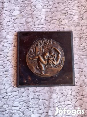 "Faun és a nimfa" bronzplakett