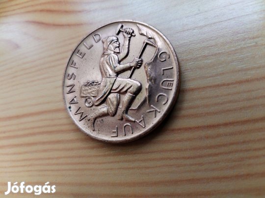 "Glück Auf" Német bányászati emlékérem régi db