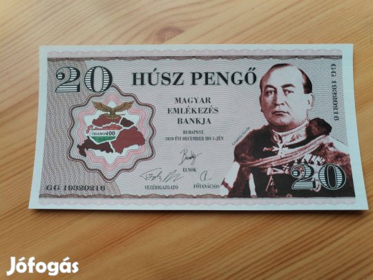 "Gömbös Gyula" 20 Pengős papírpénz Trianon emlék 1920-2020