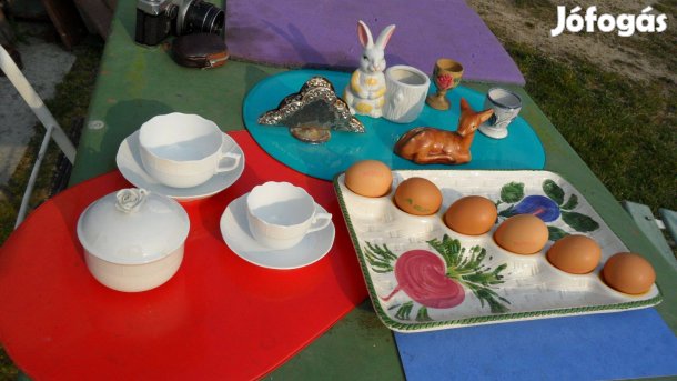 "Italy" kerámia tojásra kínálótálca kézi festéssel, hasonló herendik