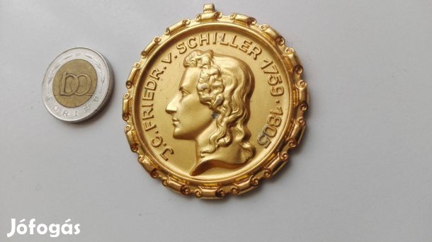"J.G. Friedr Schiller" Aranyozott emlék medál