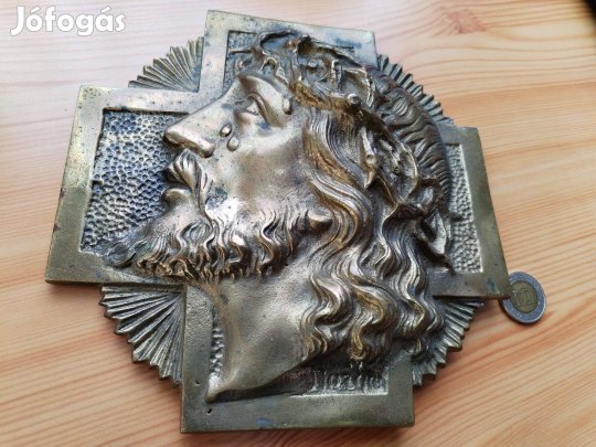 "Jézus Krisztus" Antik falidisz réz jelzet ritka db