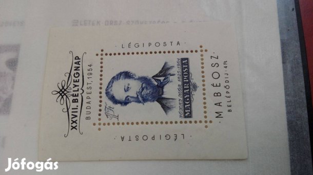 "Jókai Mór" 1954-es blokk bélyeg