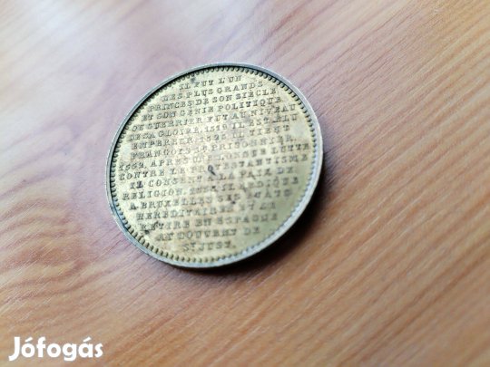 "Károly Német Római Császár" Régi emlékérem aranyozot ritka