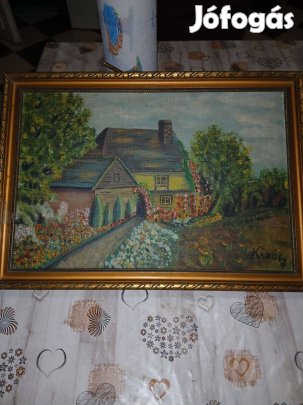 "Károly " szignózott olajfestmény vászonra, aranyozott díszkeretben