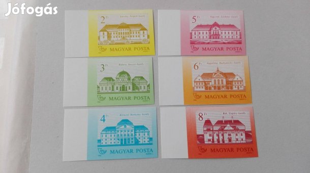 "Kastélyok" ív széllel 1986-os ritka vágott bélyeg sor